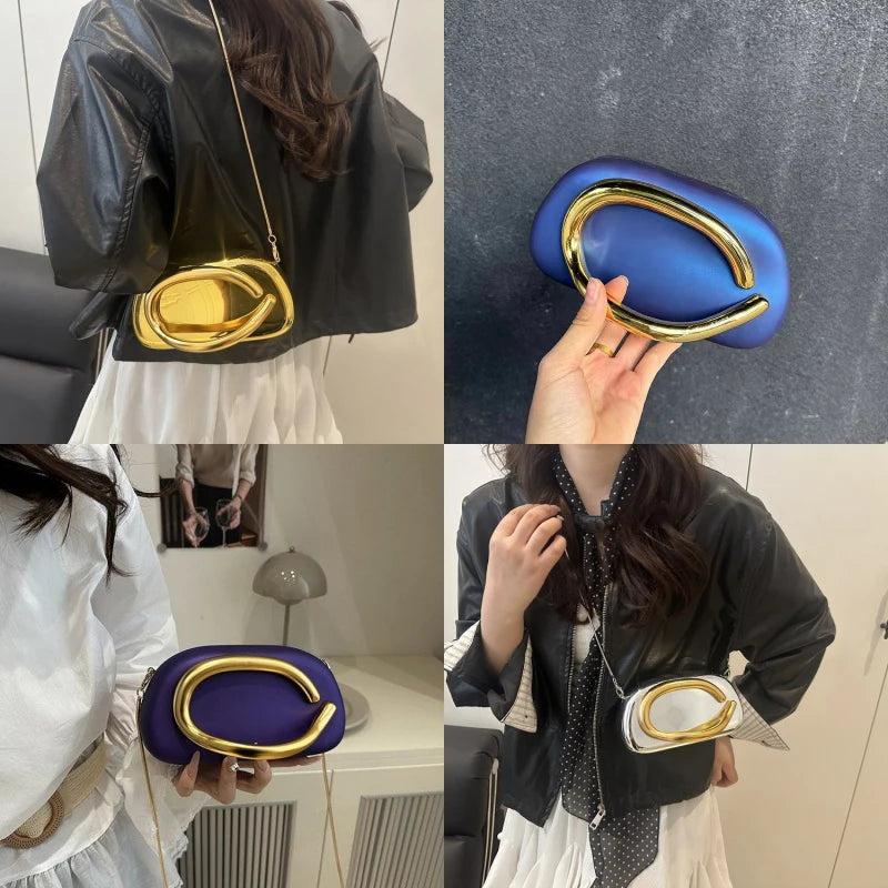 High-end Chain Shoulder Bag Exquisite Personality Round Box Elegant Crossbody Purse