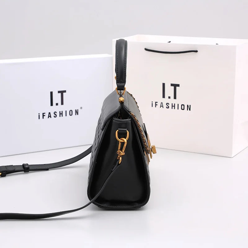 Women's handbag high-end light luxury diamond grid small square bag, shoulder and crossbody