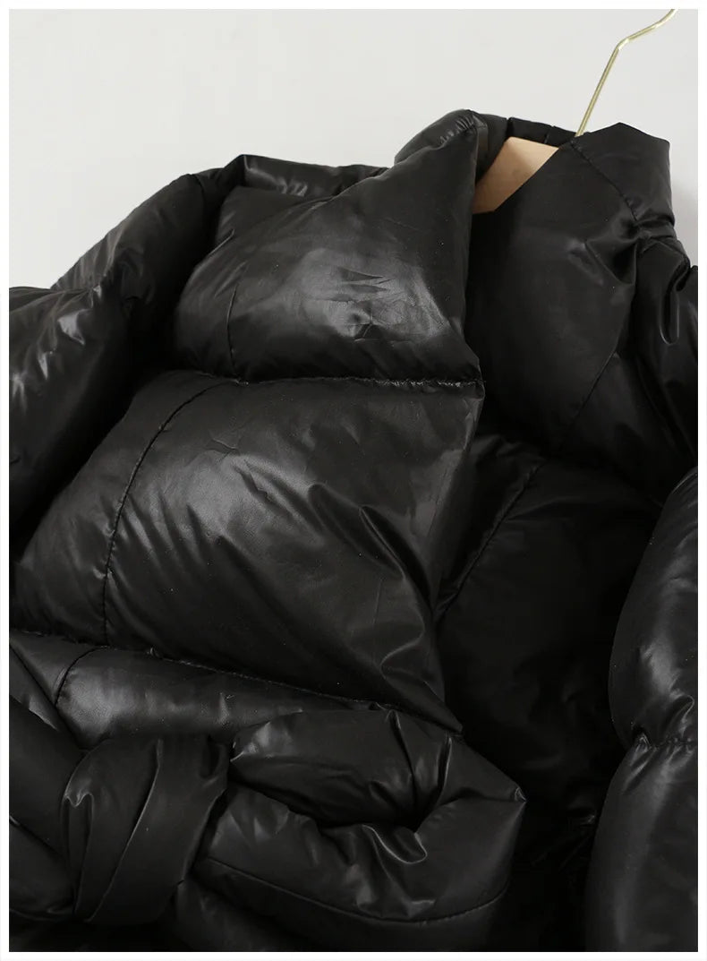 Women's Cotton-padded Coat Belt Irregular Waist Camouflage Knitted Sleeve Parkas Jackets Winter Jackets
