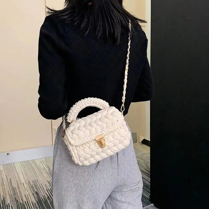 Shoulder Crochet Bag Exclusive Metal Lock and Buckle Hardware Set