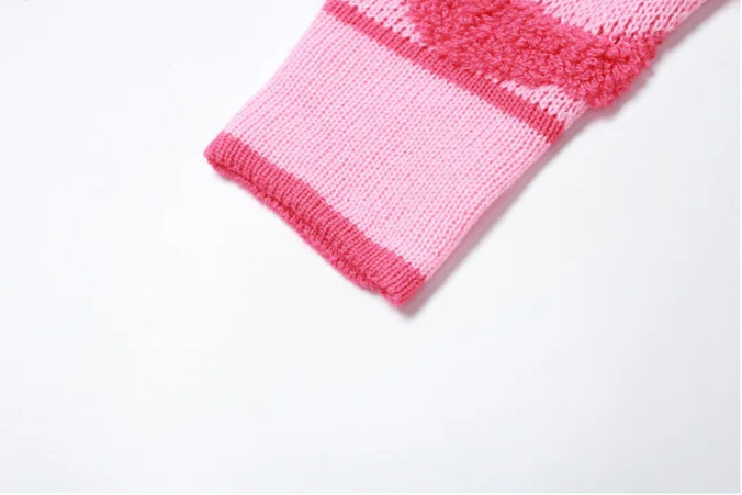 Women Bare Midriff Sweet Knitted Crop Cardigan Girls Fleece Patchwork Warm Button Sweater