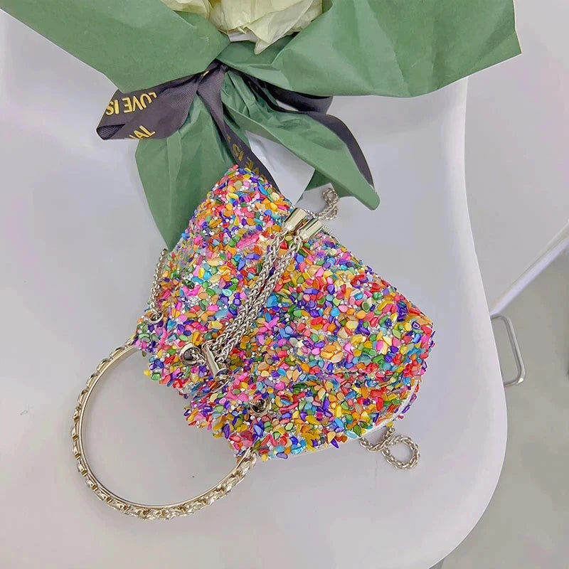 Color Tote Bag Women Luxury Designer Bags Casual Bucket Bag Banquet Makeup Bag