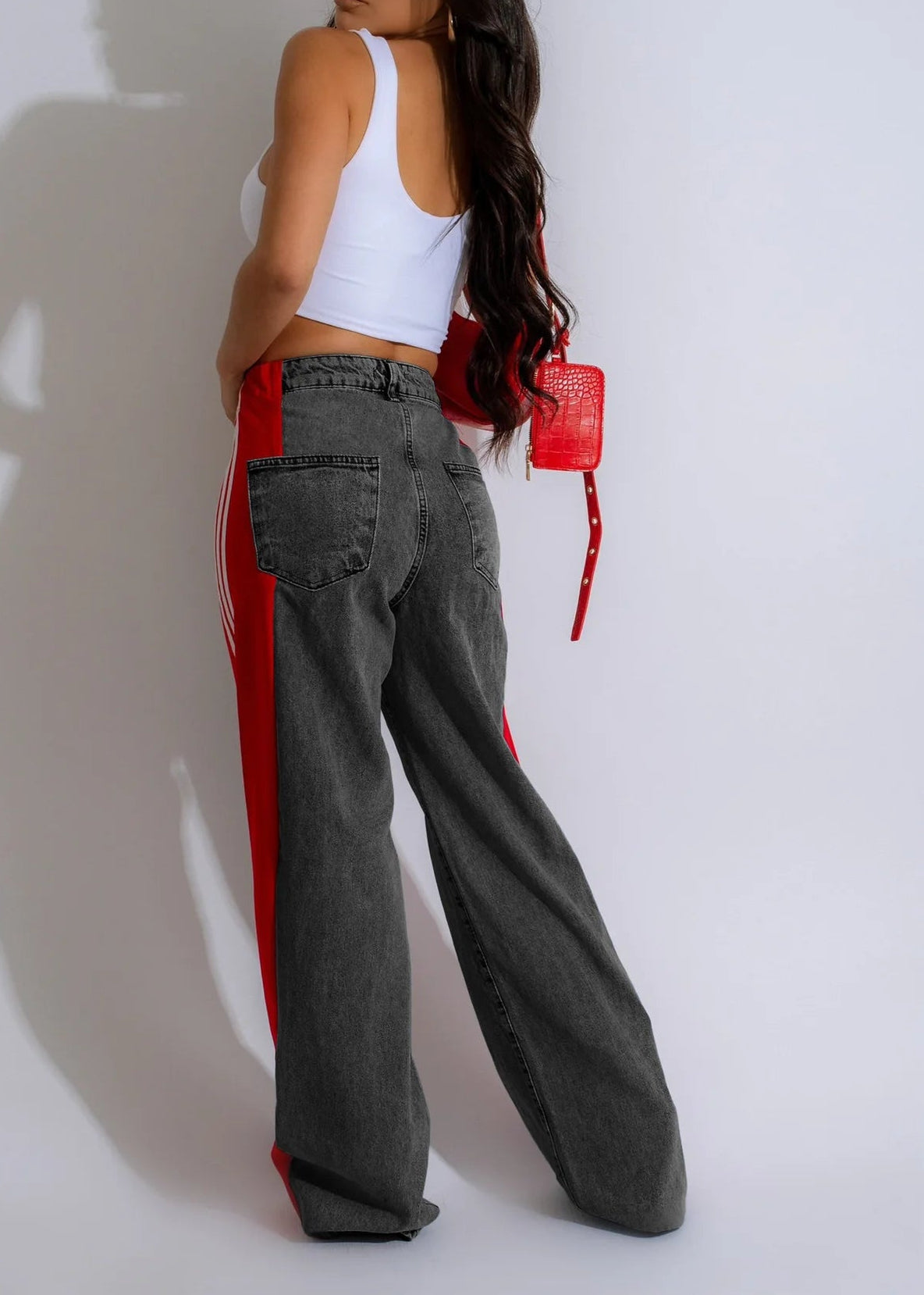 Wide Leg Jeans Cargo Pants Sexy Women High Waist Elegant Streetwear Denim Casual Straight Trousers