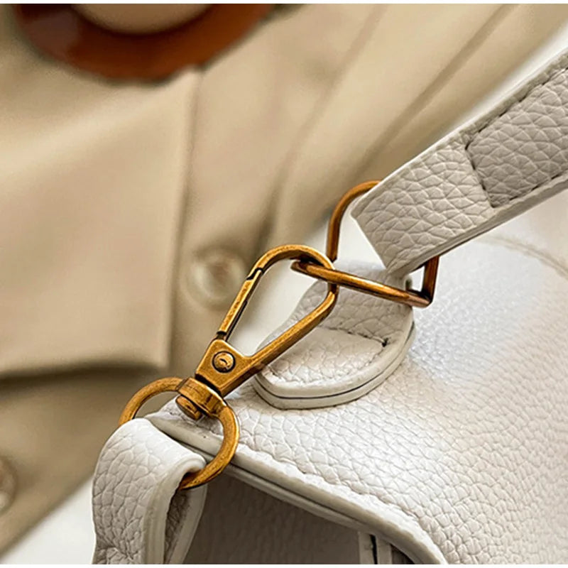 Luxury Trapezoidal Clutch Bag Hardware Lock Design Square Shoulder Handbag