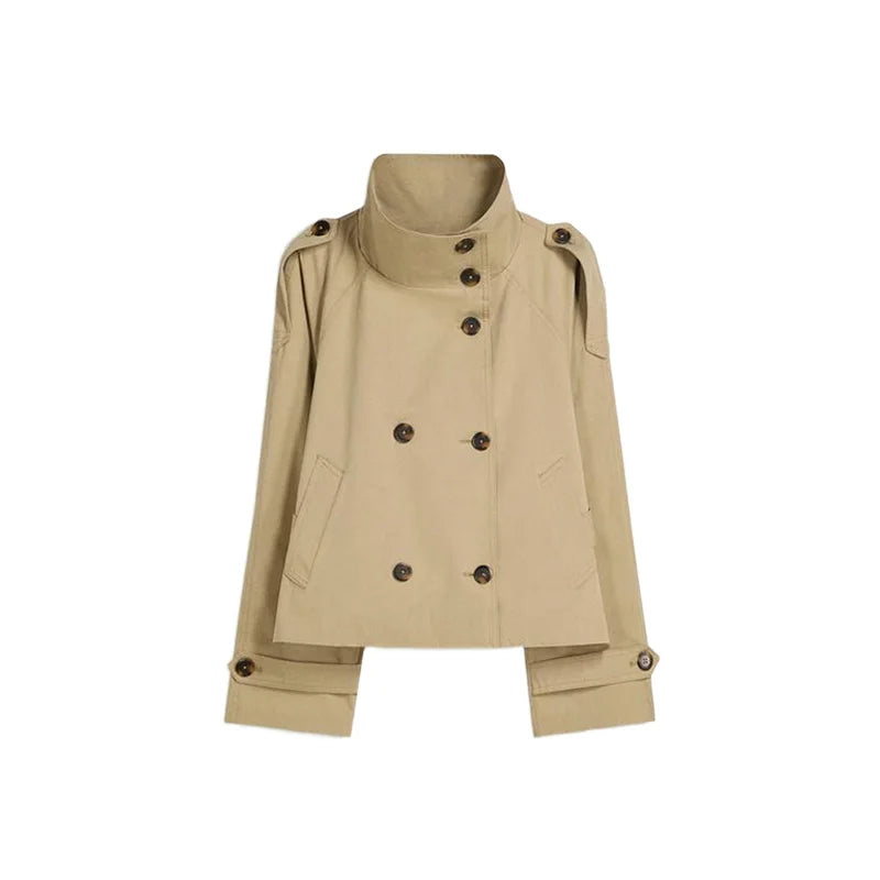 Vintage Women's Belted Jacket Coat Loose Fit Long Sleeve Button Down Coats