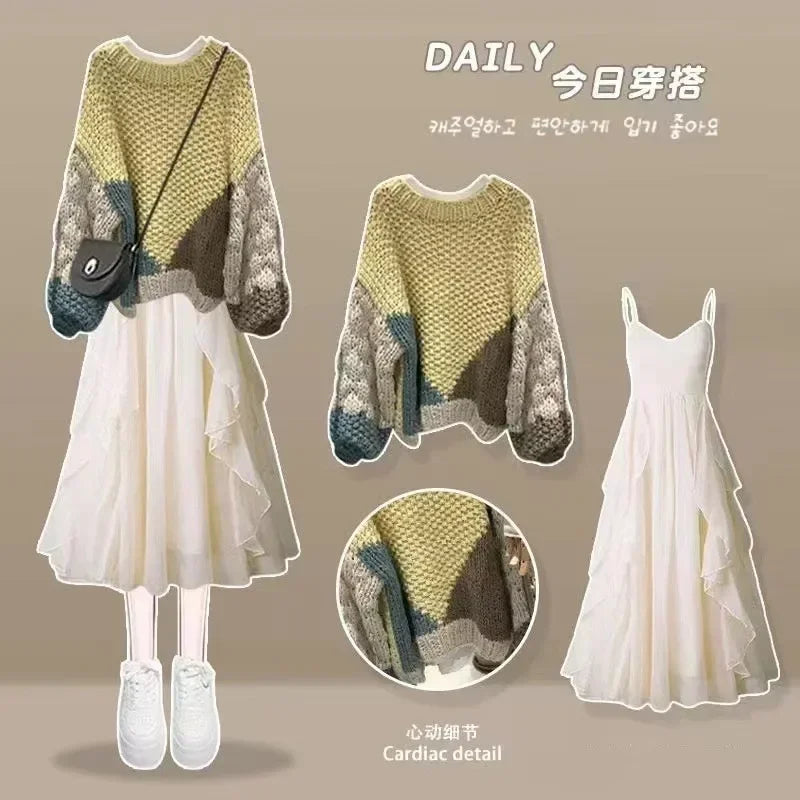 Women Pullovers Knitted Sweater Round Neck Full Sleeve Sweaters Loose Jumpers
