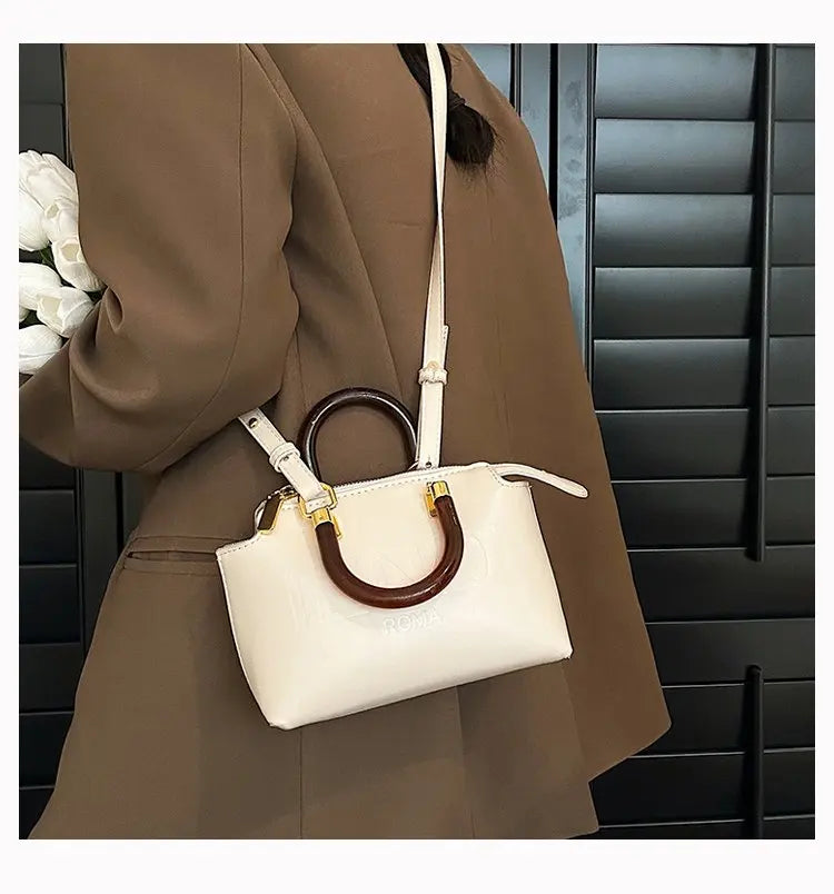 PU Leather Boston Bag Women's Shoulder Bag - Stylish Handbag for Work, Casual Purse