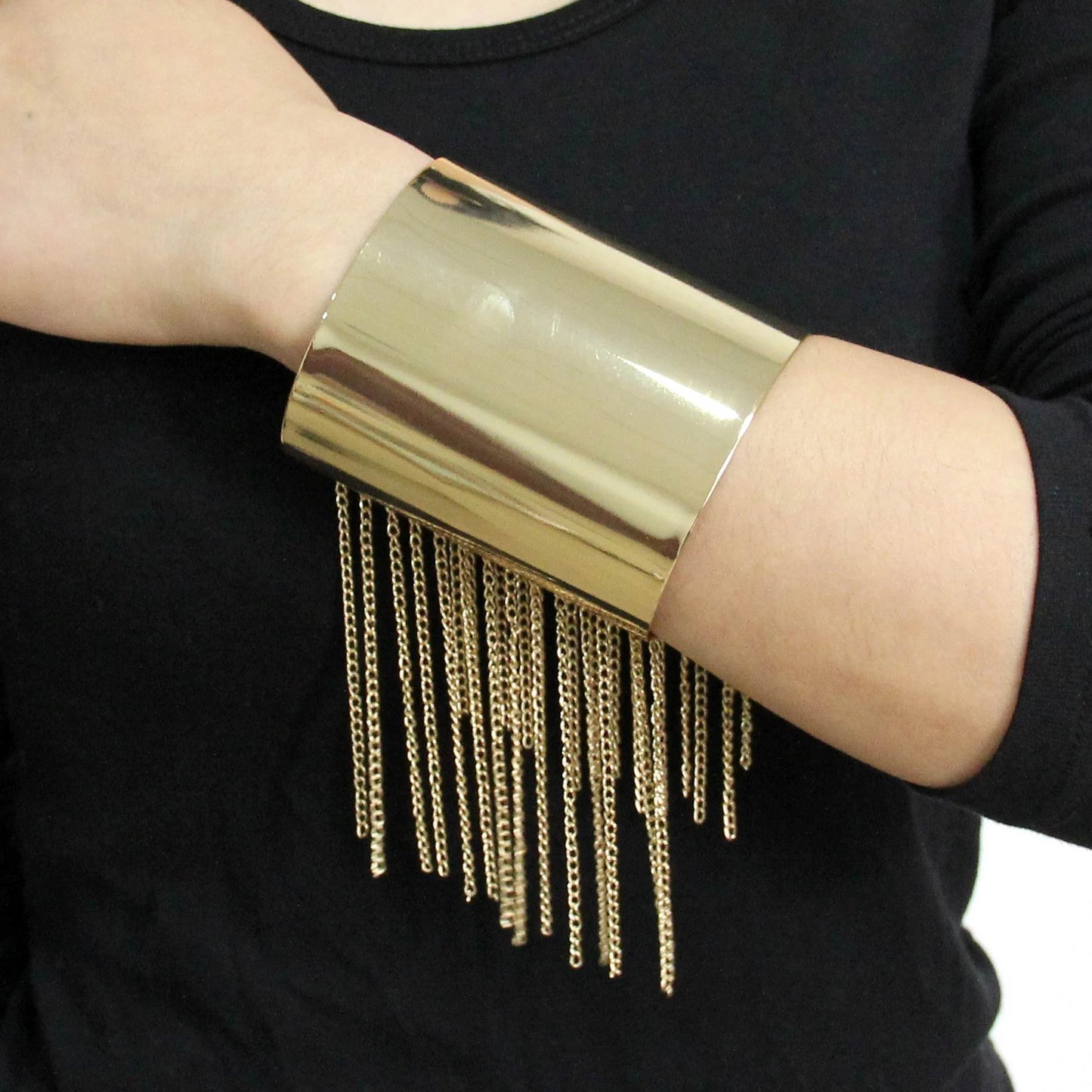 Round Chain Charms Cuff Bracelet For Women