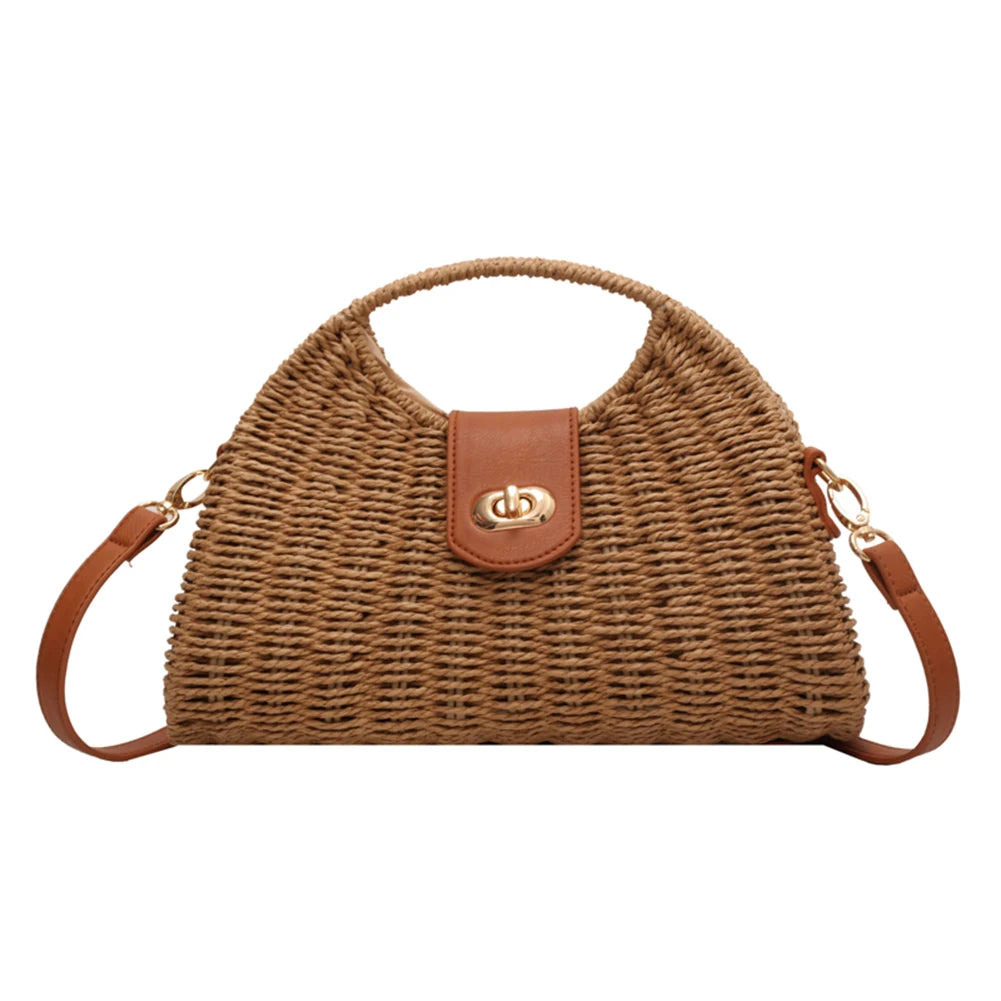 Women Crossbody Bags Handmade Summer Woven Shell Hand-Woven Bag