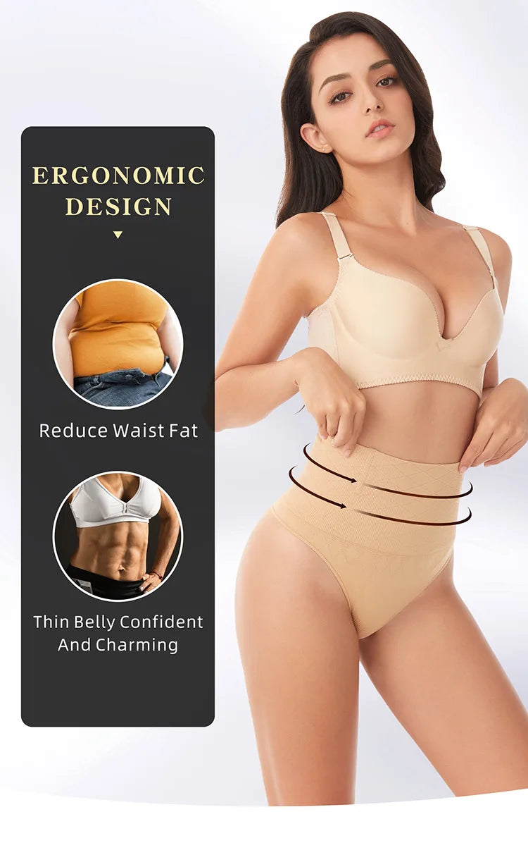 Seamless Thong Shapewear for Women Tummy Control Body Shaper Panties Girdle High Waist Briefs