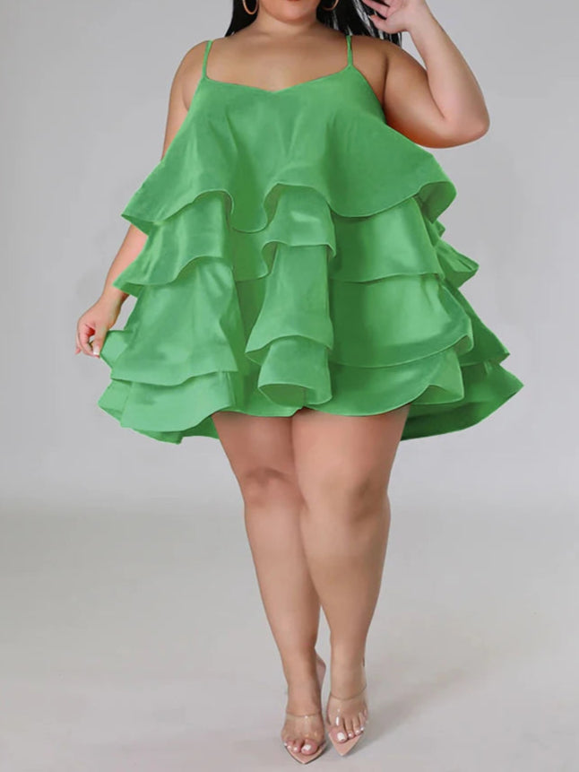 Plus Size Elegant Chic Large Women Dress Satin Summer Sexy Party Dress