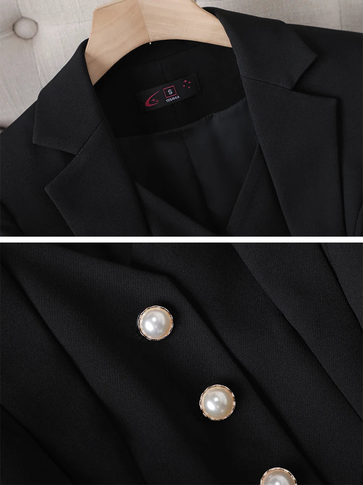Blazer Jacket And Pant Suit Trousers Women Office Work Wear Formal 2 Piece Set