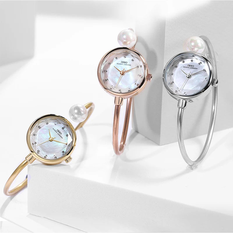 Elegant Women Bracelet Watch Luxury Diamond Waterproof Ladies Bangle Wristwatch