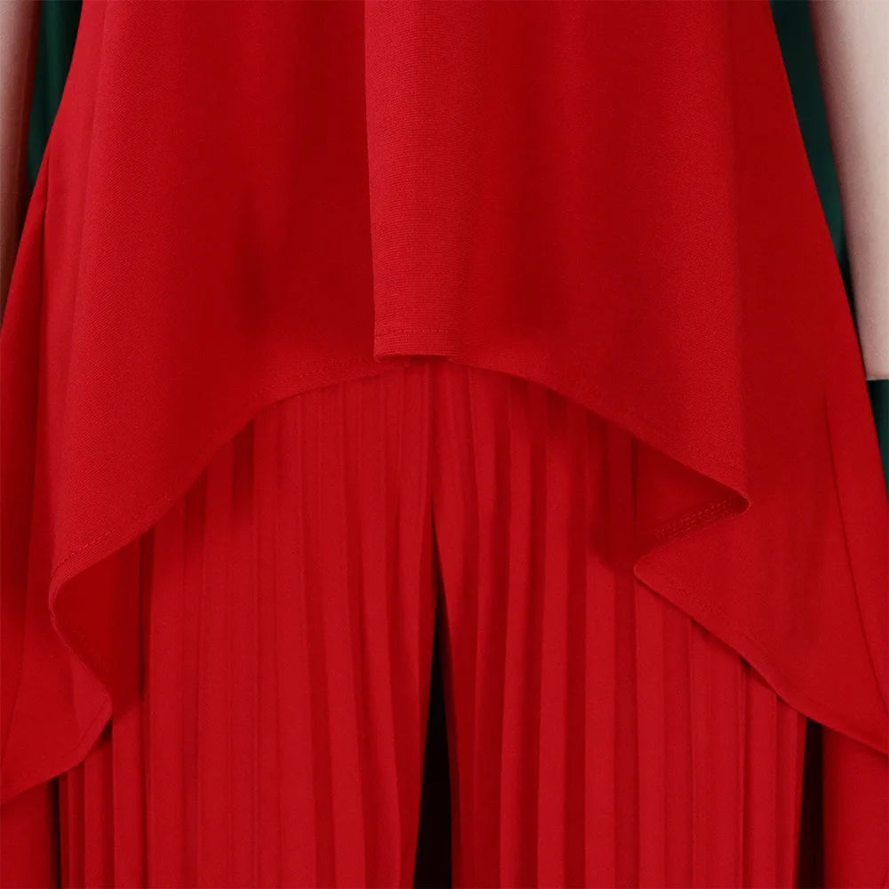 Elegant Two Piece Set Women Outfit Backless Top Hundred Pleated Wide Leg Pants Trousers Suit Summer Office Lady Suit