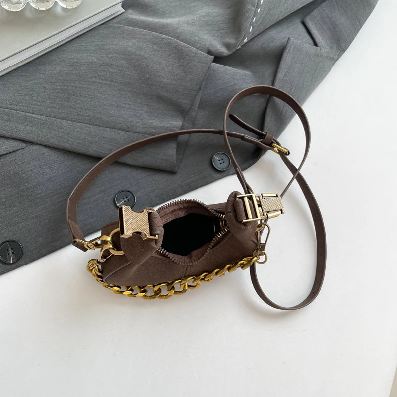 Mini PU Leather Saddle Shoulder Bag for Women Y2K Handbags and Purses Crossbody Bags