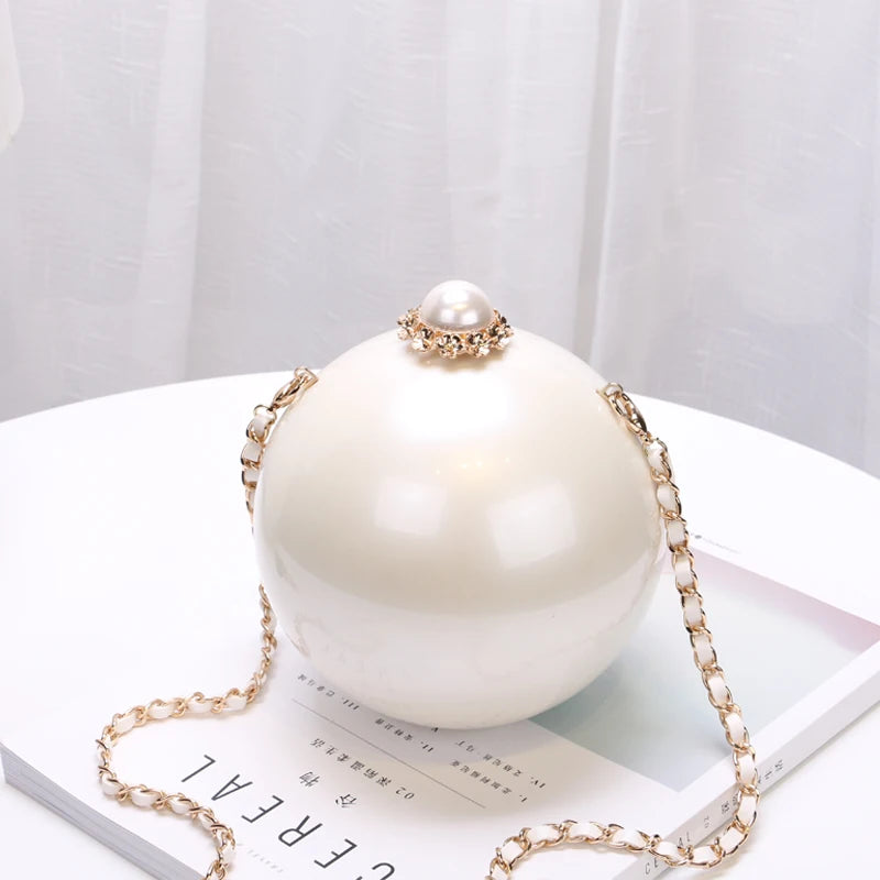 Pearl Clutch Ball Party Evening Bags Woman Handbags Crossbody Bag