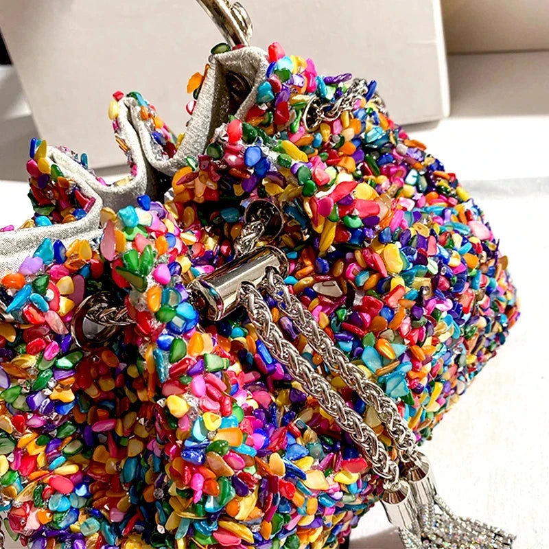 Color Tote Bag Women Luxury Designer Bags Casual Bucket Bag Banquet Makeup Bag