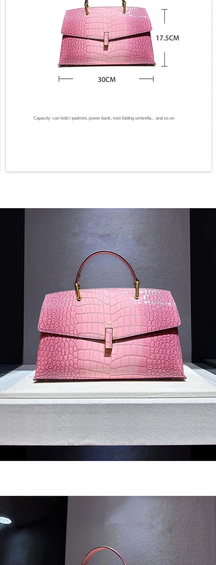 Crocodile Pattern Leather Women's Handbags Luxury Shell Shoulder Crossbody Bag