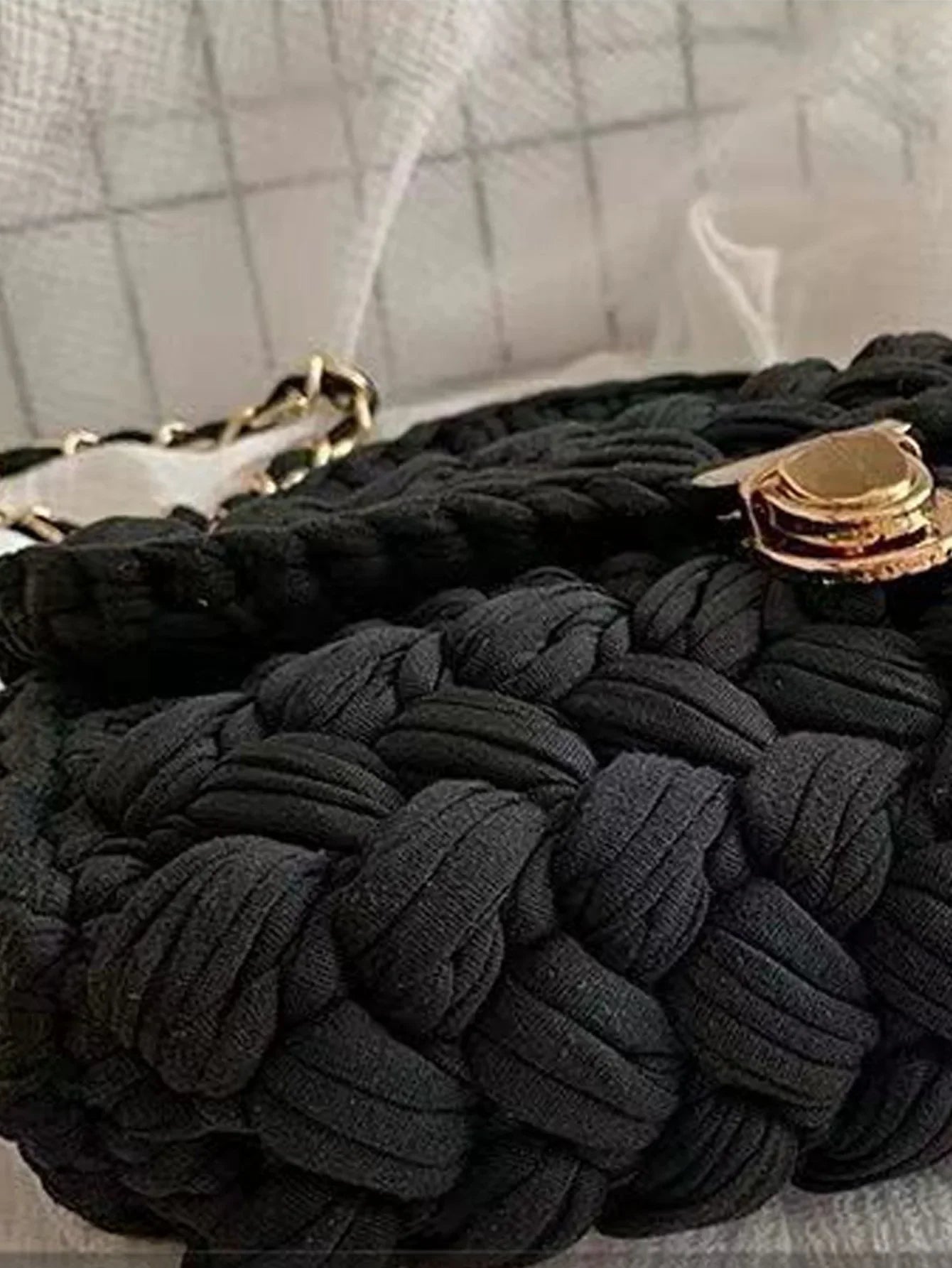 Shoulder Crochet Bag Exclusive Metal Lock and Buckle Hardware Set