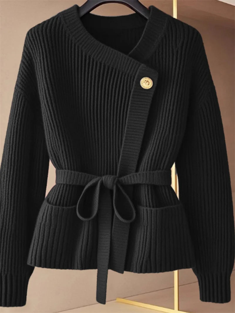 Autumn Winter Cardigan Sweater Women Knitwear Long-sleeved Elegant Top