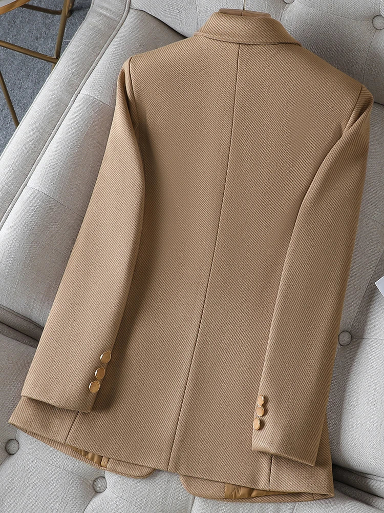 Ladies Blazer Women Green Black Khaki Long Sleeve Female Business Work Wear Slim Formal Jacket for Winter