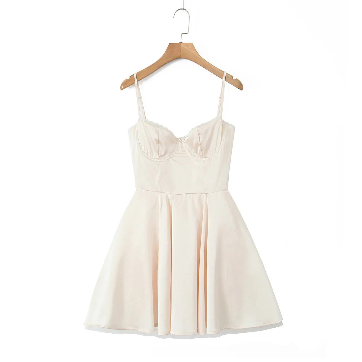 Summer Women Sexy Elegant Sling A-line Mini Dress Birthday Party Satin Dress