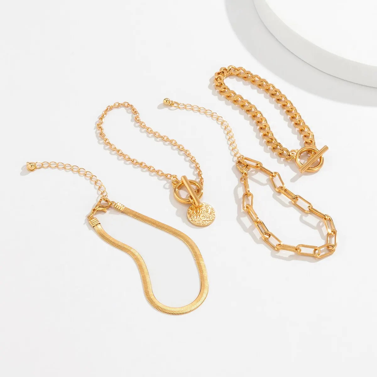 Punk Cuban Link Chain Coin Pendant Bracelet for Women