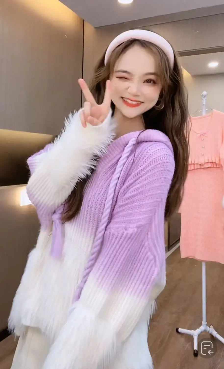 Tassel Pullover Long-Sleeved Sweater Hooded Loose Knitwear