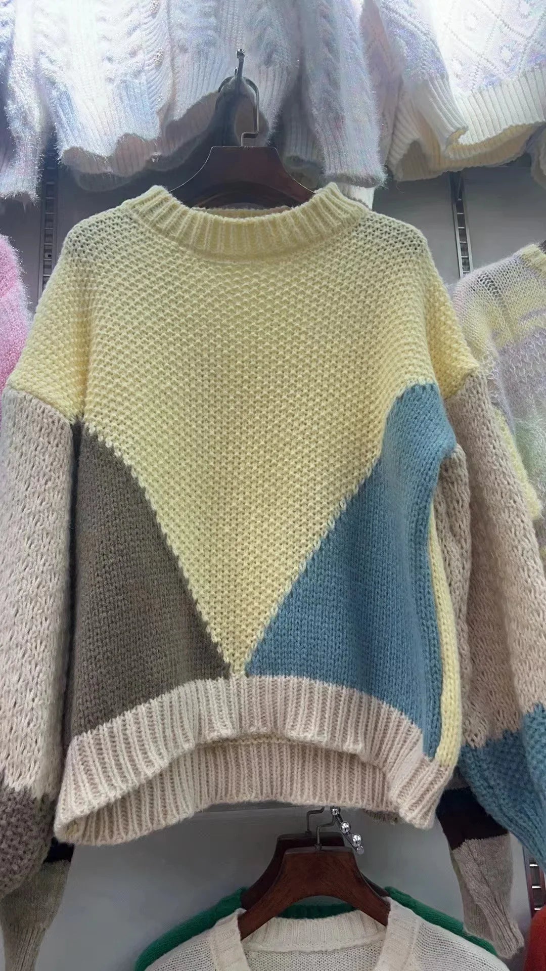 Women Pullovers Knitted Sweater Round Neck Full Sleeve Sweaters Loose Jumpers