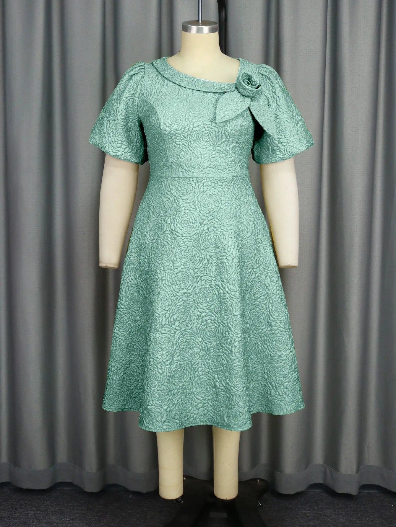 Women Plus Size Jacquard Dress A-Line Party Banquet Dress Cocktail Dress