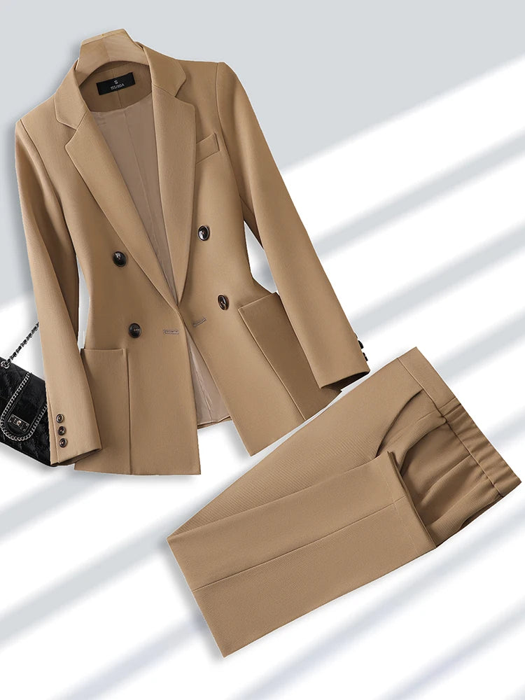 Ladies Pant Suit Formal Women Business Work Wear Blazer And Trouser