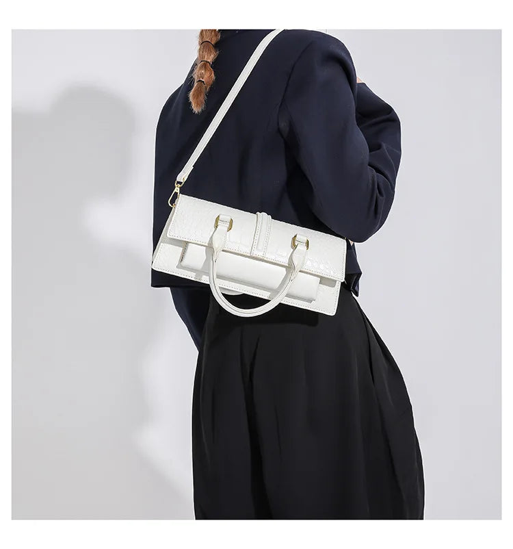 Ladies Shoulder Bag High Quality PU Stone Pattern Crossbody Bag for Women Armpit Clutch