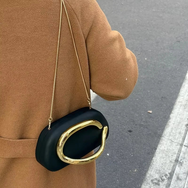 High-end Chain Shoulder Bag Exquisite Personality Round Box Elegant Crossbody Purse