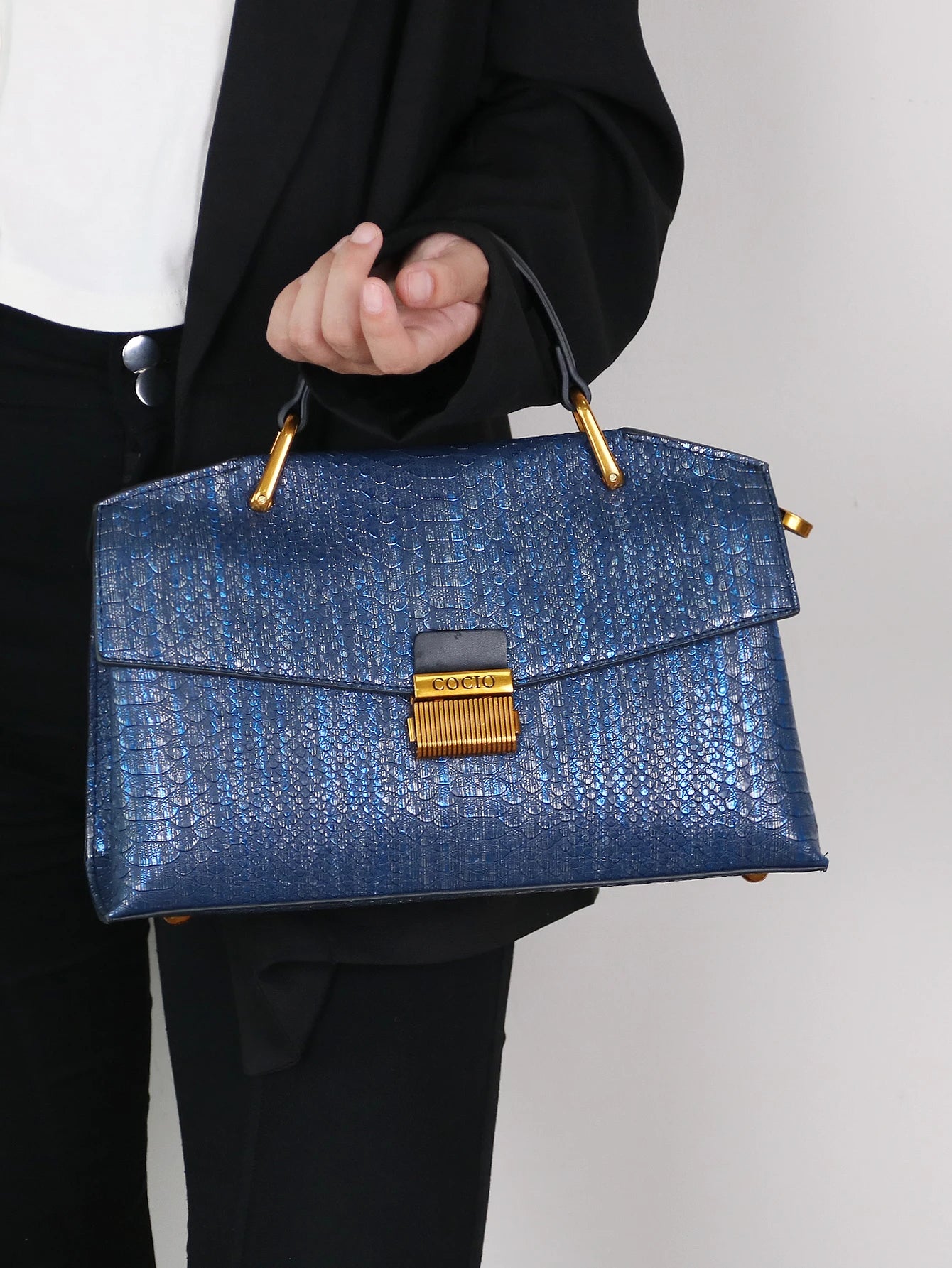 blue snake-shaped high-grade handbag fashion luxury luxury handbag lightweight large-capacity one-shoulder bag