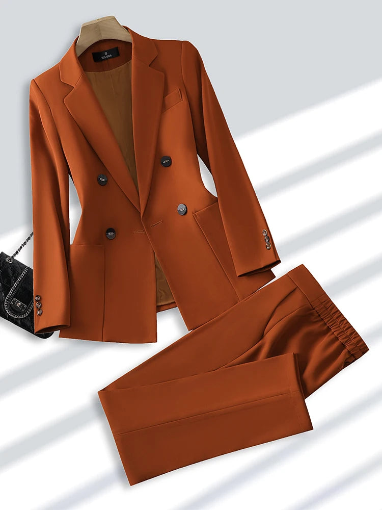 Ladies Pant Suit Formal Women Business Work Wear Blazer And Trouser