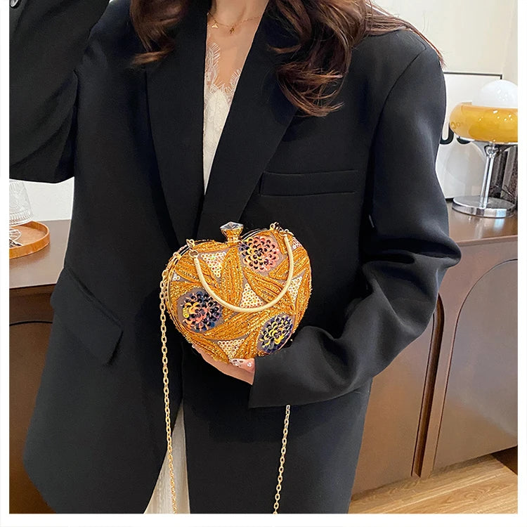 Luxury Gold Clutch Bags for Women Evening Purse Designer Crossbody Bag