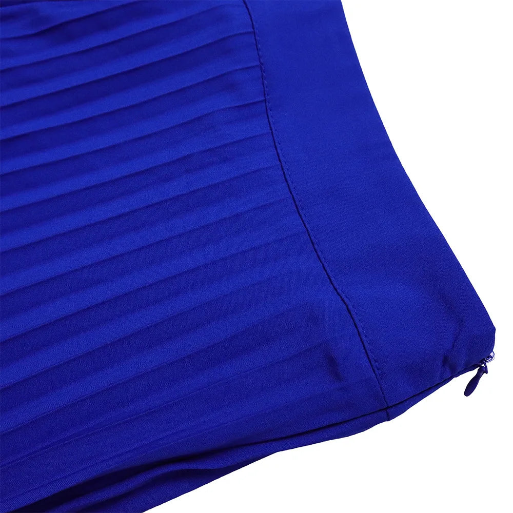 Elegant Two Piece Set Women Outfit Backless Top Hundred Pleated Wide Leg Pants Trousers Suit Summer Office Lady Suit
