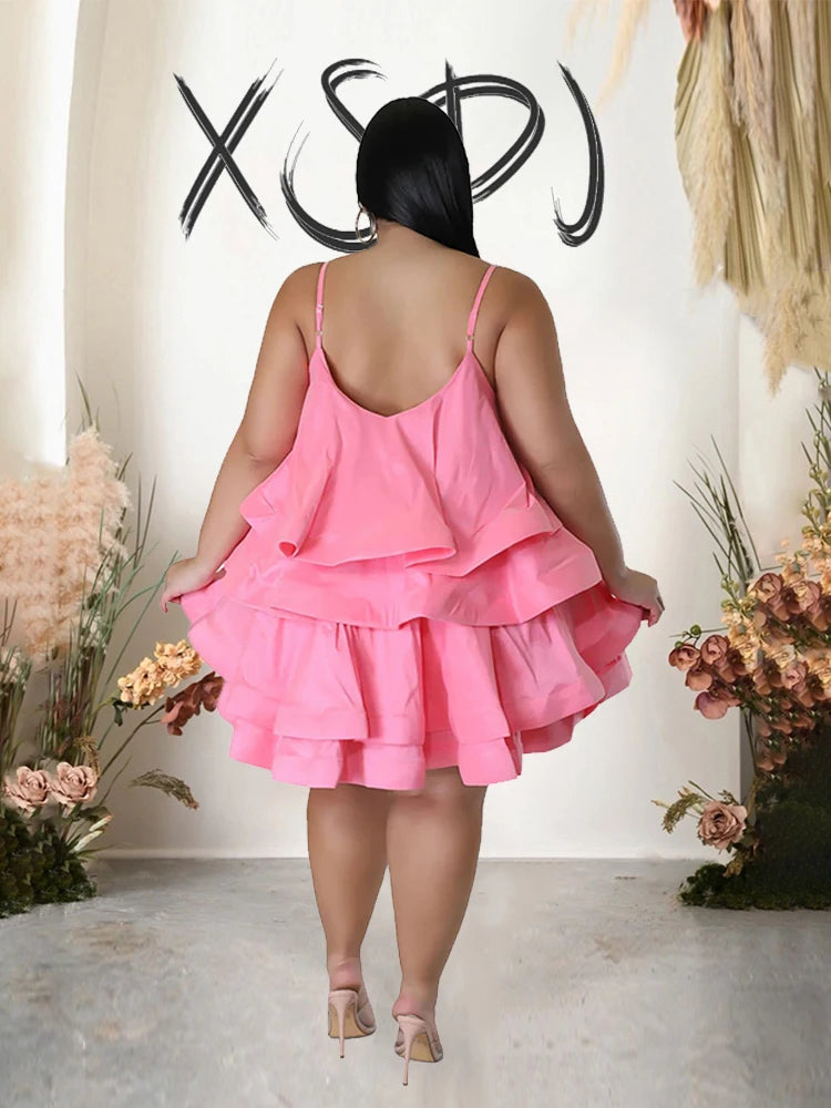 Plus Size Elegant Chic Large Women Dress Satin Summer Sexy Party Dress