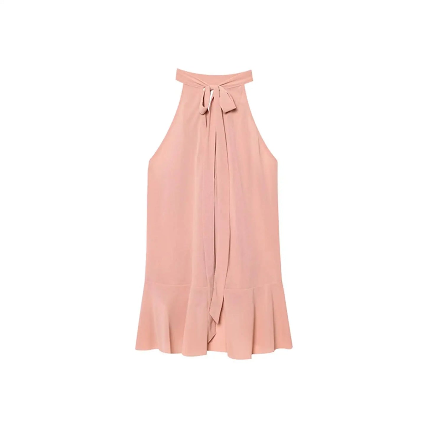 Summer Top Women Halter Blouse Ruffles Thin Causal Chic Tops