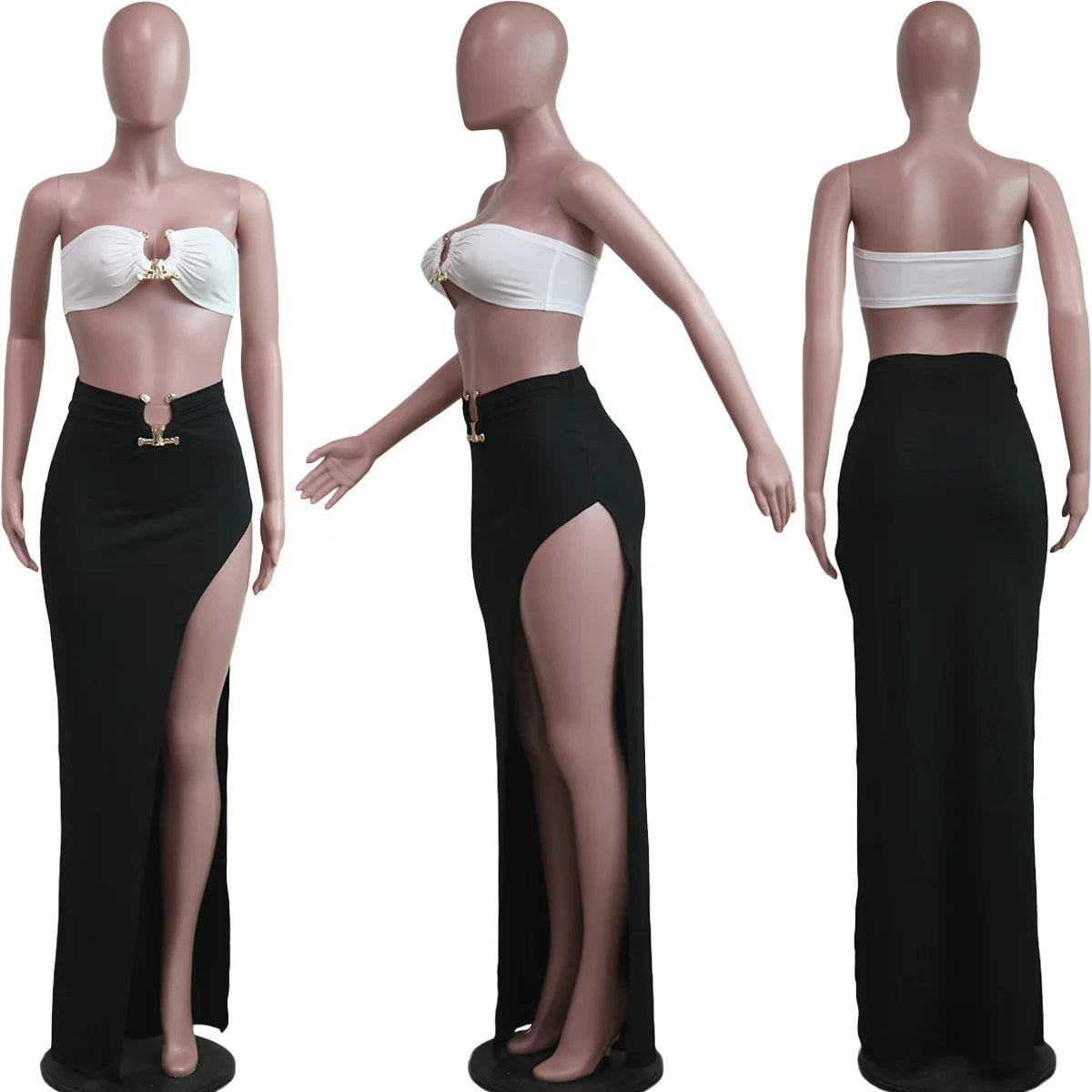 European and American women's casual fashion sexy irregular skirt suit beach dress Resort Wear
