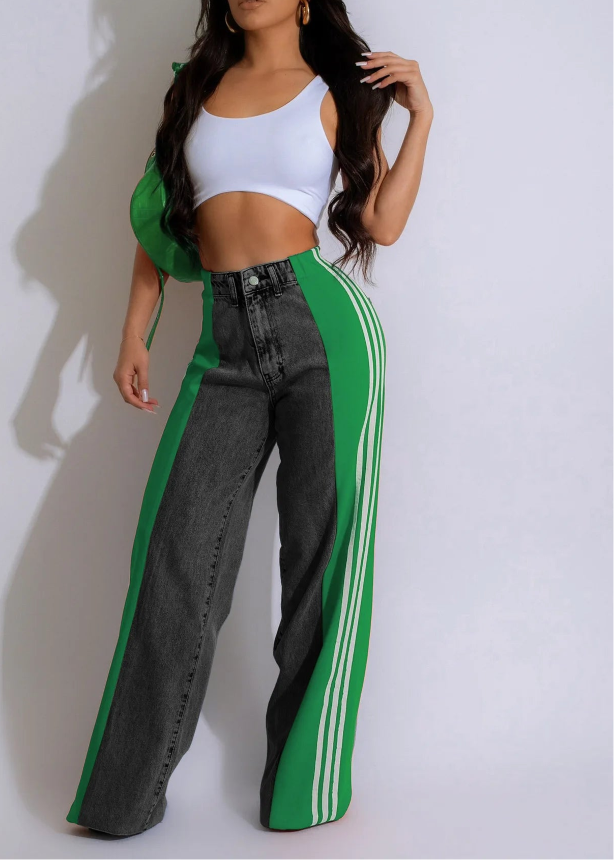 Wide Leg Jeans Cargo Pants Sexy Women High Waist Elegant Streetwear Denim Casual Straight Trousers