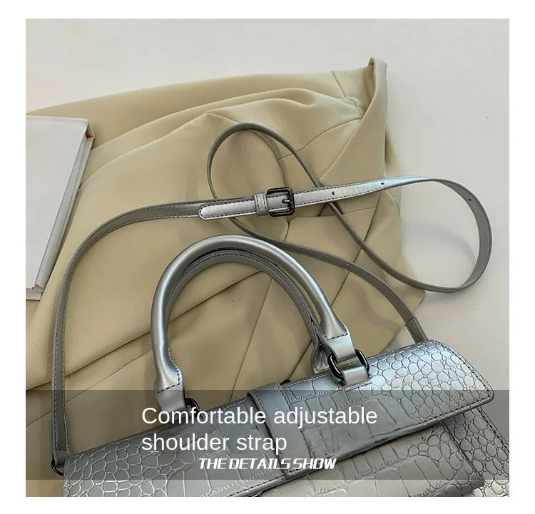 Ladies Shoulder Bag High Quality PU Stone Pattern Crossbody Bag for Women Armpit Clutch