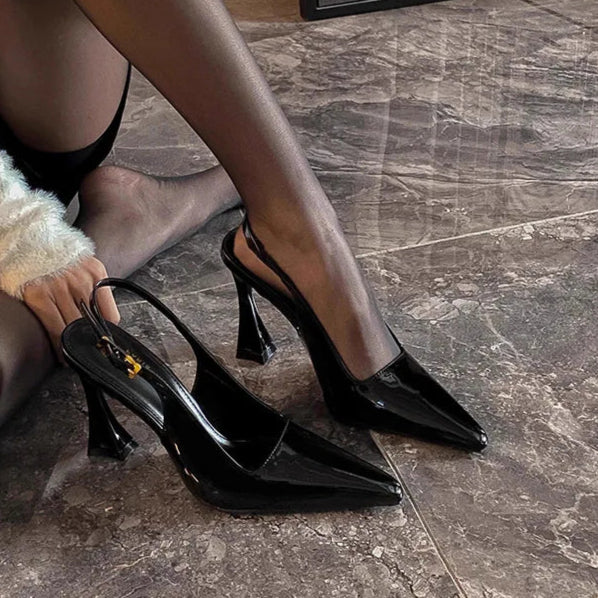 Summer Heel Sandals Fashion Pointed Toe Slingbacks Heels