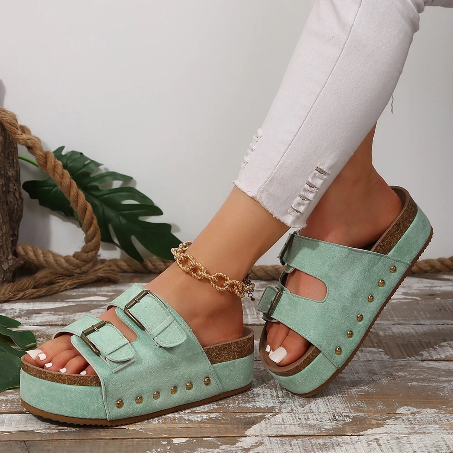 Sandals Women Wedge Sandals Open Toe Slingback Sandals Vacation Bohemian Diamond Sandals for Women