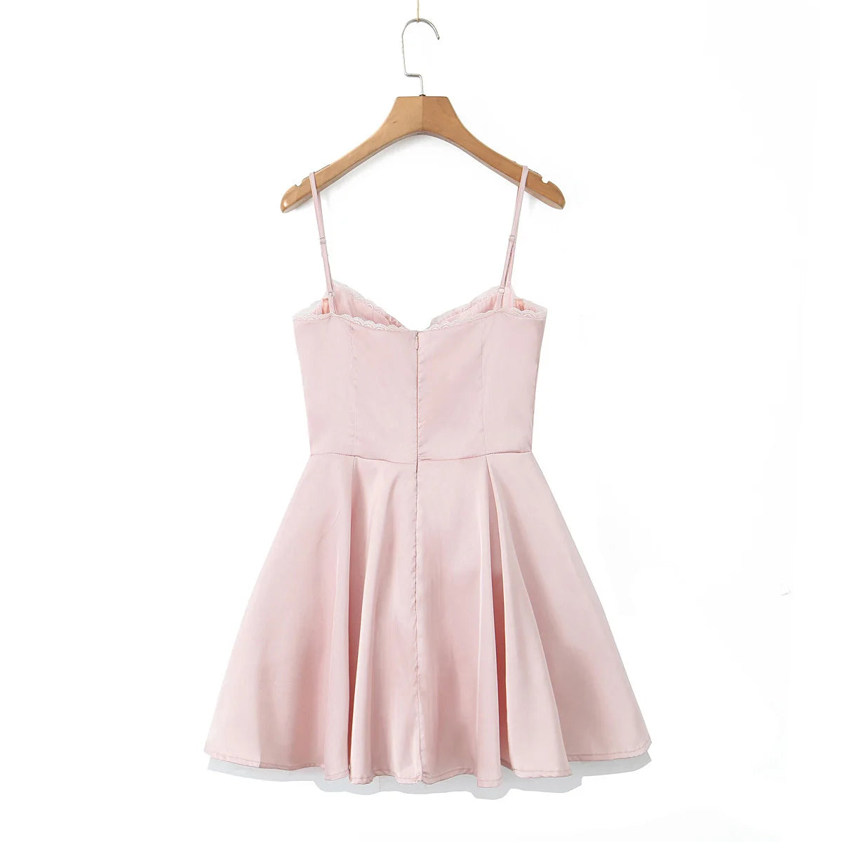 Summer Women Sexy Elegant Sling A-line Mini Dress Birthday Party Satin Dress