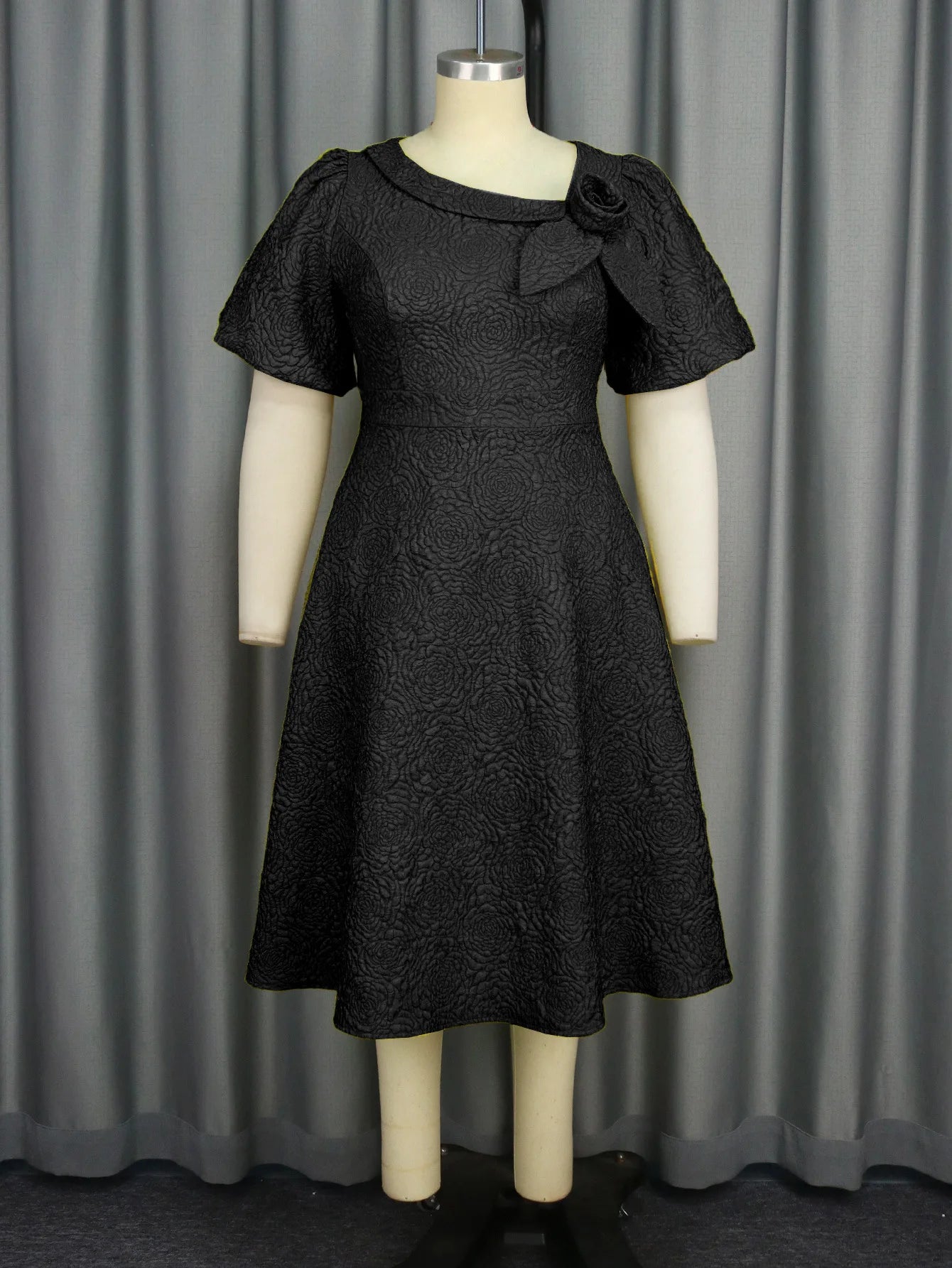 Women Plus Size Jacquard Dress A-Line Party Banquet Dress Cocktail Dress