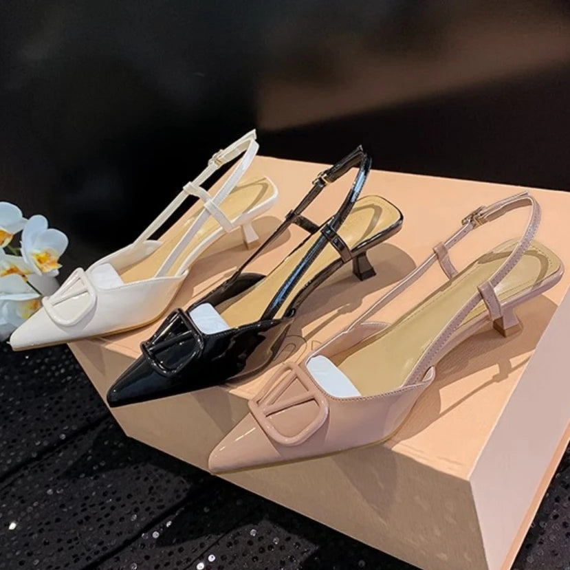 Women mini heels French Mary Jane pump shoes