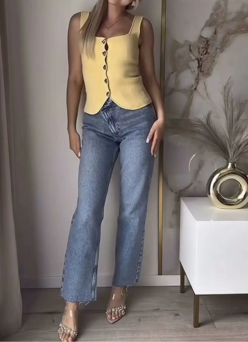 Chic Elastic Top Slim Elegant Knitted Women's Tops