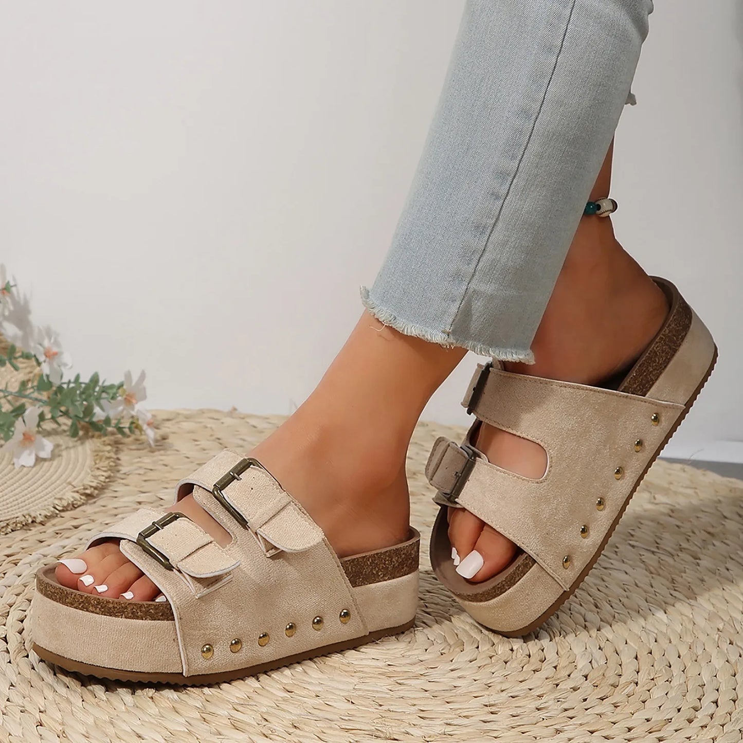 Sandals Women Wedge Sandals Open Toe Slingback Sandals Vacation Bohemian Diamond Sandals for Women