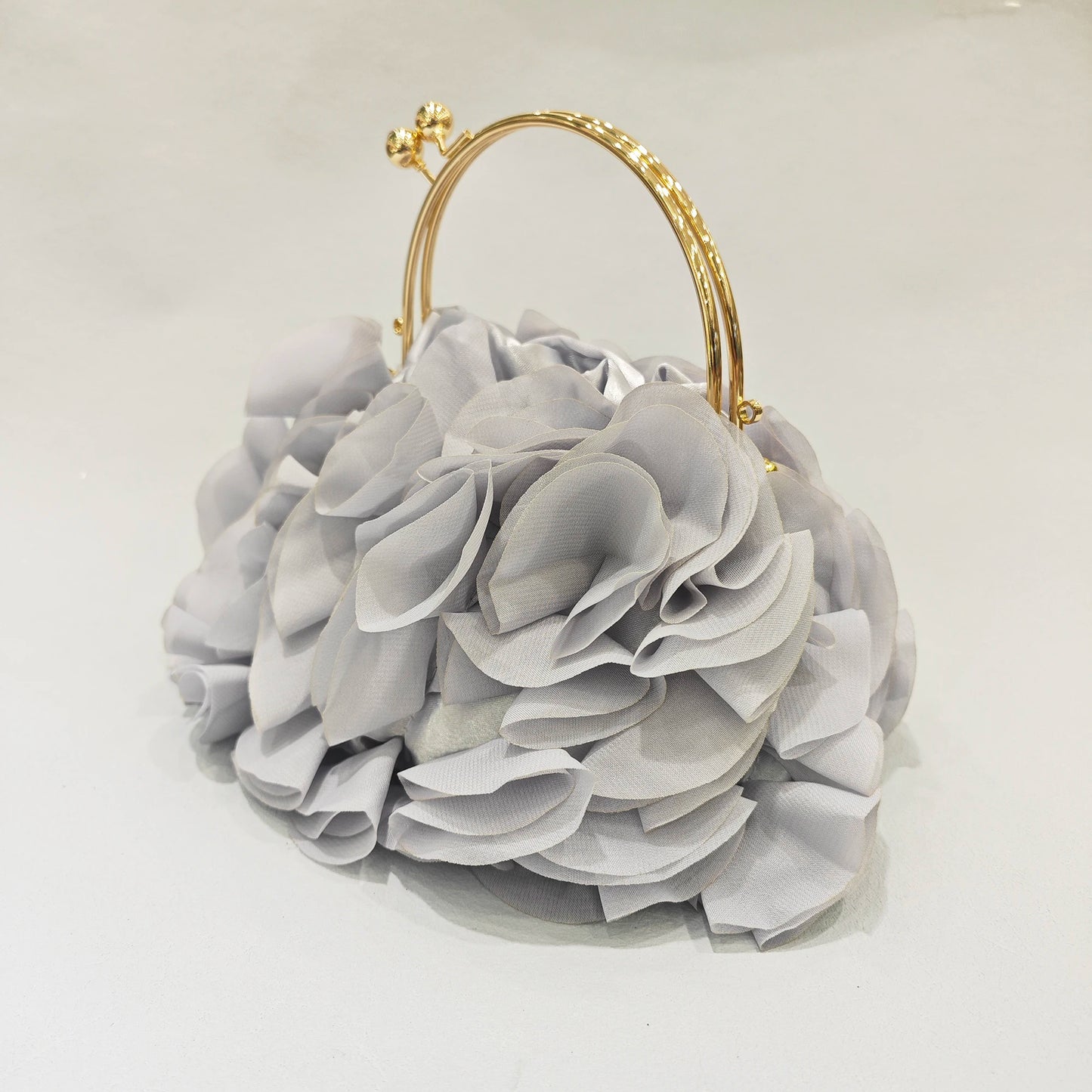 Red/White Bridal Flower Evening Clutch Bag Floral Wedding Party Purses